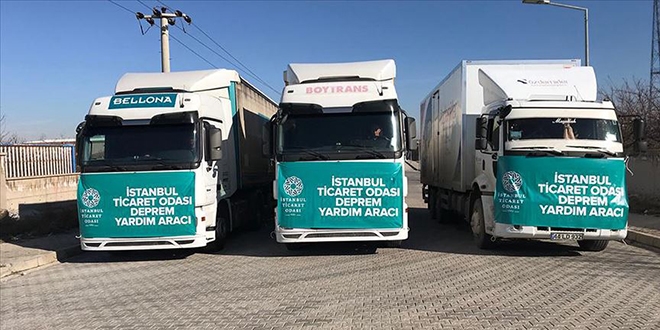 İTO'nun 20 tır ihtiyaç malzemesi deprem bölgesine ulaştı