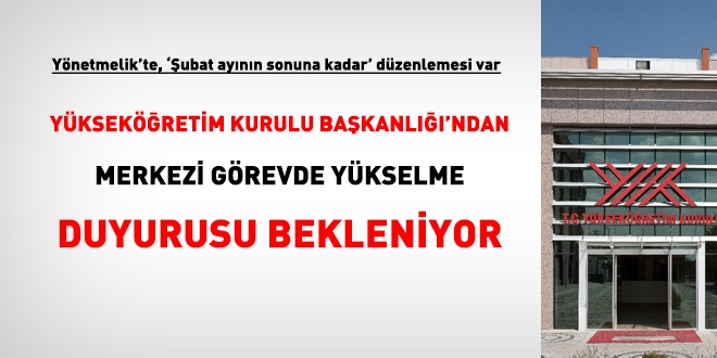 YÖK'ten, merkezi görevde yükselme ve unvan değişikliği sınav duyurusunu ilan etmesi bekleniyor!