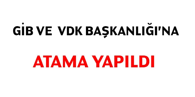 GİB ve VDK Başkanlığı'na atama yapıldı