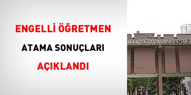 Engelli Öğretmen Atama Sonuçları açıklandı
