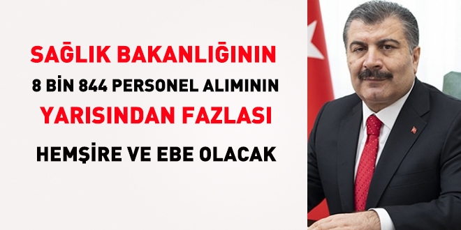 Salk'ta 8 bin 844 personel almnn yarsndan fazlas hemire ve ebe olacak