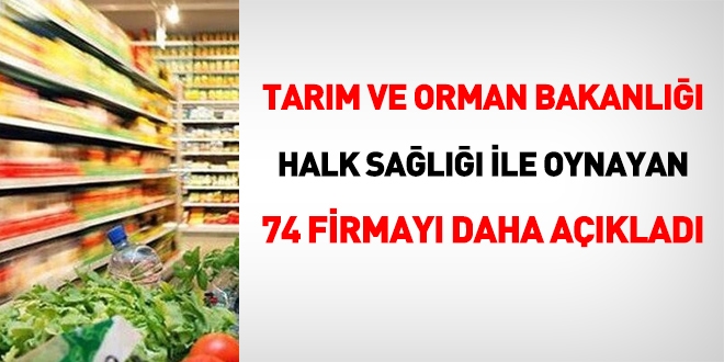 Bakanlık, halk sağlığı ile oynayan 74 firmayı açıkladı