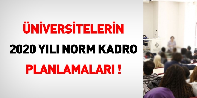 niversitelerin 2020 yl norm kadro planlamalar!