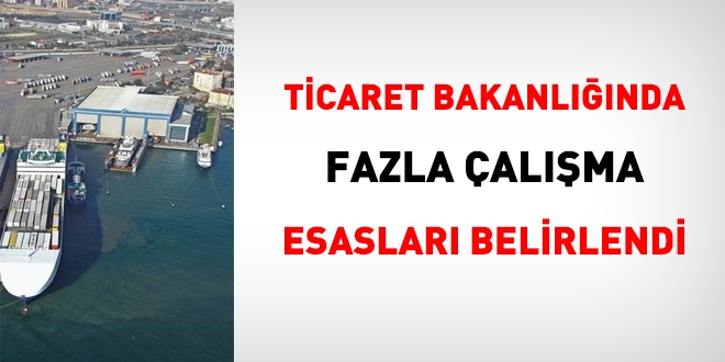 Ticaret Bakanlığında fazla çalışma esasları belirlendi