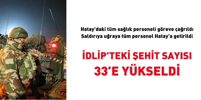 İdlip'de şehit sayısı 33'e yükseldi