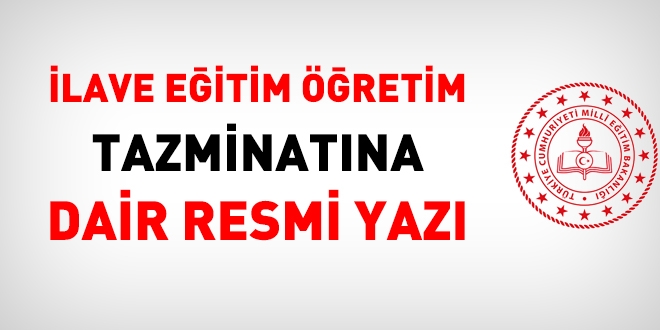 Meslek dersleri öğretmenlerinin 'ilave eğitim öğretim tazminatına' dair resmi yazı