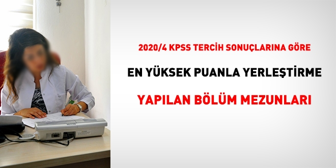 KPSS 2020/4'te en yksek puanla yerletirme yaplan blm