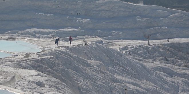 Korona virüsü salgını nedeniyle Pamukkale boş kaldı