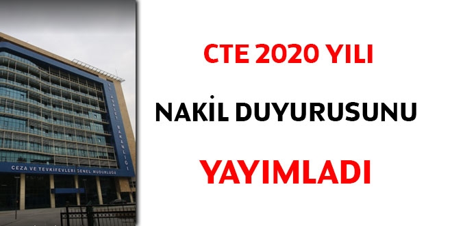 CTE 2020 yılı nakil duyurusunu yayımladı