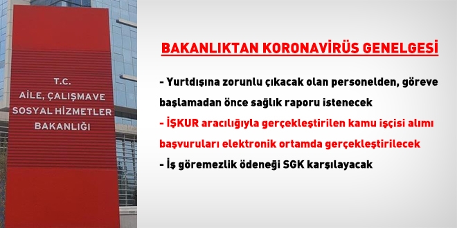 Yurt dışından gelen personelden, göreve başlamadan önce sağlık raporu istenecek