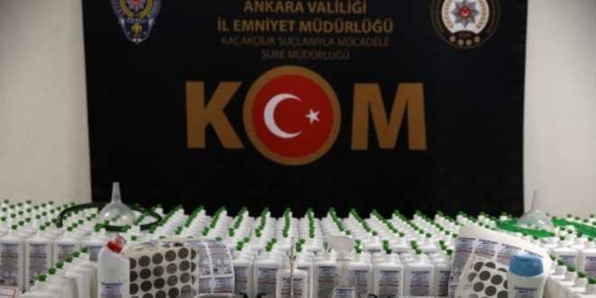 Başkentte sahte dezenfektan üreten 4 şüpheli yakalandı