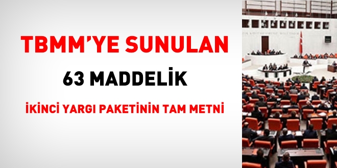 TBMM'ye sunulan kinci Yarg Paketinin tam metni