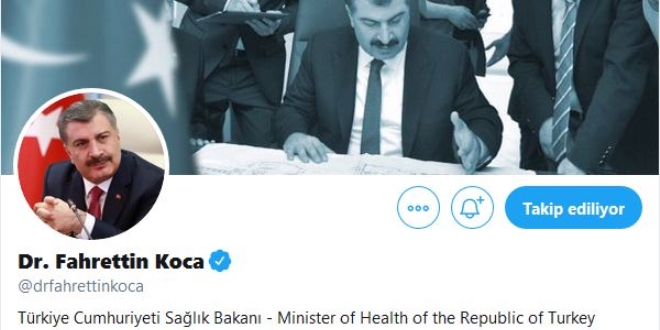 Sağlık Bakanı: Sahte hesaplara lütfen itibar etmeyiniz