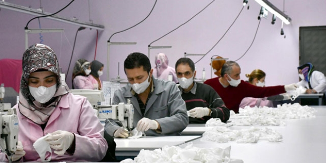 Tekstil firmas, ykanabilir maske retmeye balad