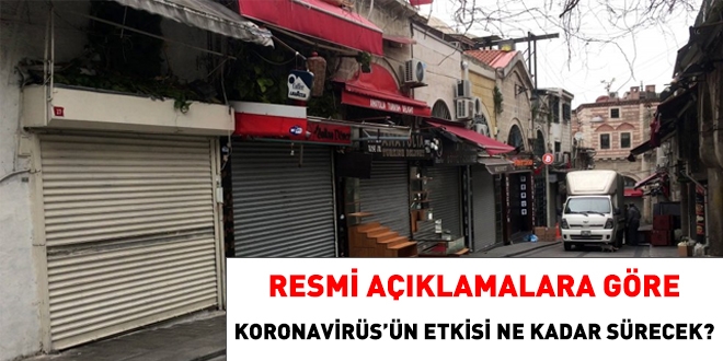 Koronavirüsün etkisi ne kadar süreceği belli oldu