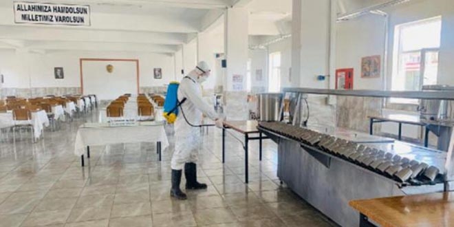 'Birliklerimizdeki ortak kullanım alanlarında dezenfekte işlemleri titizlikle sürdürülüyor'