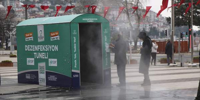 Belediyeden koronavirüs önlemi: Dezenfekte tüneli