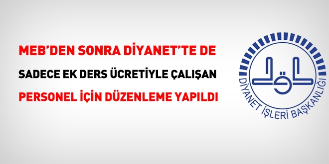 Ücretli din görevlileri için de ek ders düzenlemesi yapıldı