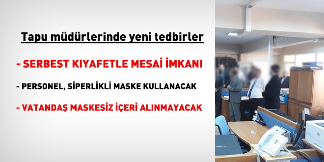 Tapu müdürlükleri için yeni tedbirler: Siperlikli maske, serbest kıyafet...