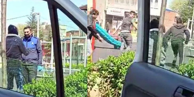 Gençler zabıta ekiplerini görünce kaçtı