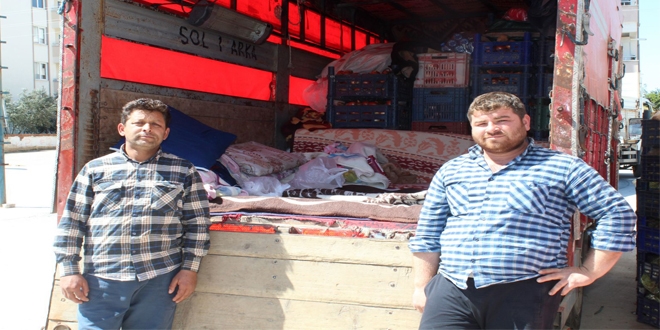 Sokağa çıkma yasağı geldi, kamyon kasasında mahsur kaldılar
