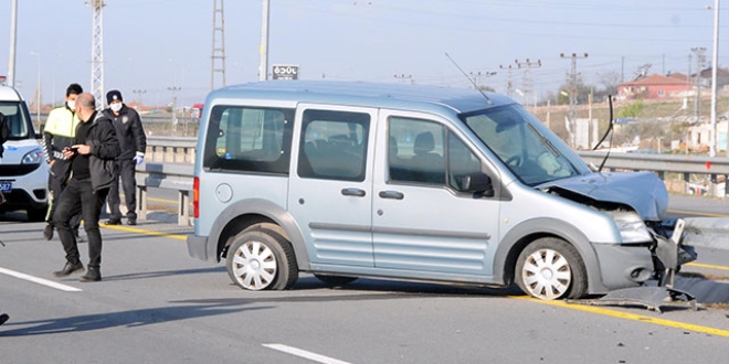 Polis memuru, nöbet dönüşü kazada yaralandı