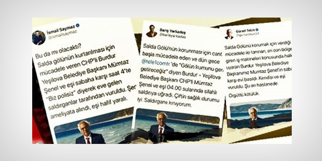 Belediye Başkanının vurulmasını da Salda gölüne bağladılar