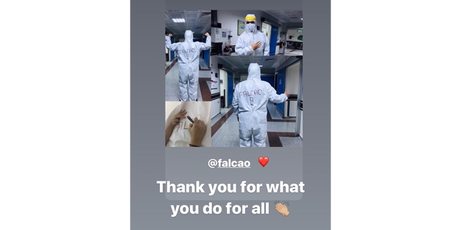 Falcao'dan o sağlık çalışanına teşekkür
