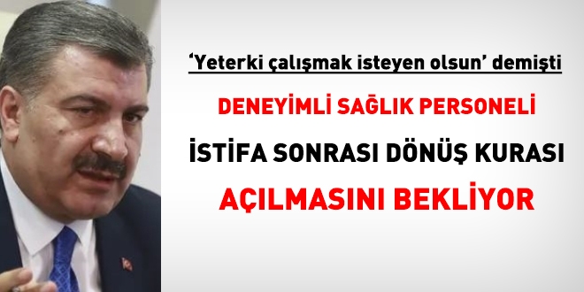 Sağlık personeli istifa sonrası dönüş kurası bekliyor