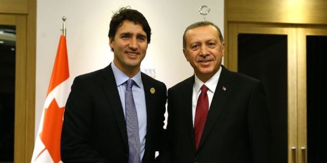 Erdoğan, Kanada Başbakanı ile telefonda görüştü