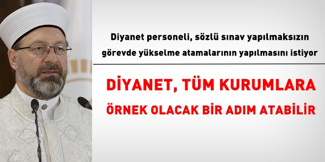 Diyanet personeli sözlü sınavsız görevde yükselme atamalarının yapılmasını istiyor