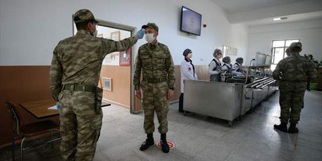 Askeri birlikte koronavirüs tedbirleri üst seviyede