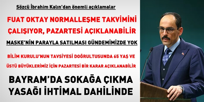 Sözcü İbrahim Kalın'dan, bayramda sokağa çıkma yasağına dair önemli açıklama