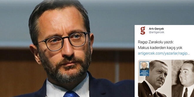 Erdoğan'a 'Menderes' benzetmesi yapan yazıya Fahrettin Altun'dan tepki