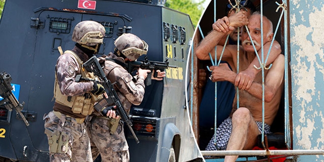 'Komando dede' havaya ateş açıp polise direndi