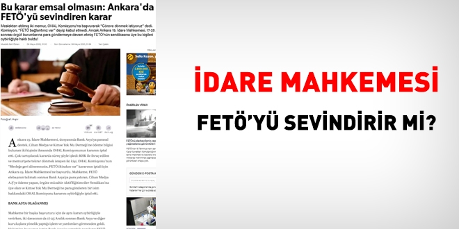 Ankara dare Mahkemesi, FET'y deil maduru sevindirmitir