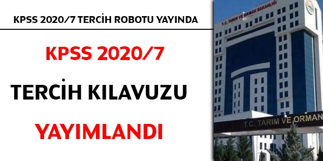 KPSS 2020/7 tercih klavuzu yaymland