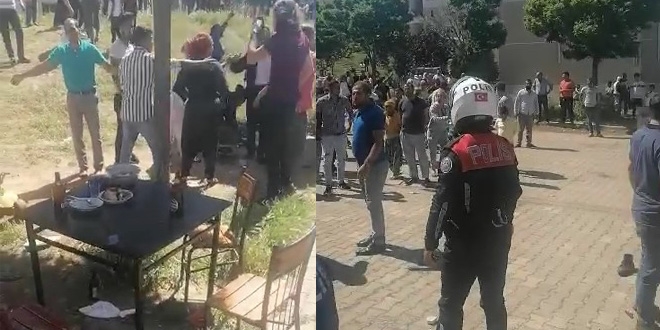 Alkol alan şahıslar, polise mukavemet etti arbede çıktı