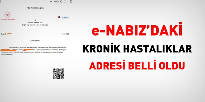 e-Nabız'daki kronik hastalıklar adresi belli oldu
