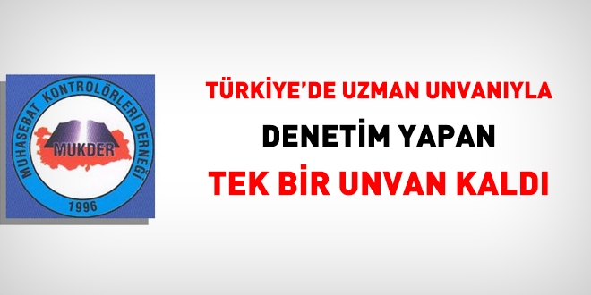 Uzman unvanıyla denetim yapan tek bir unvan kaldı