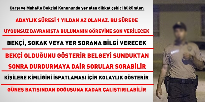 Çarşı ve Mahalle Bekçileri Kanunu yürürlüğe girdi