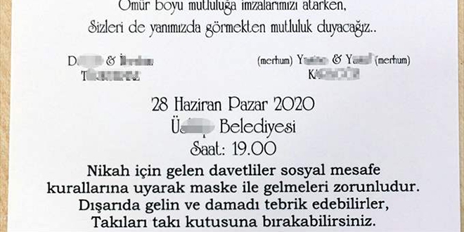 Davetiyeler, Bakanlığın belirlediği kurallara göre basılıyor