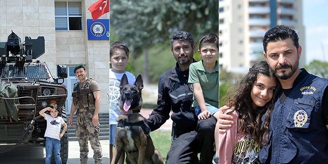 Hem evde hem işte 'babalık' yapan polisler