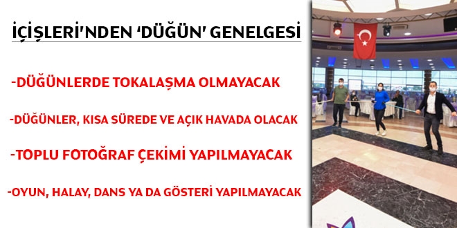 İçişlerinden Valiliklere 'düğün' genelgesi