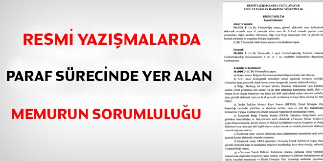 Resmi yazmalarda paraf srecinde yer alan memurun sorumluluu