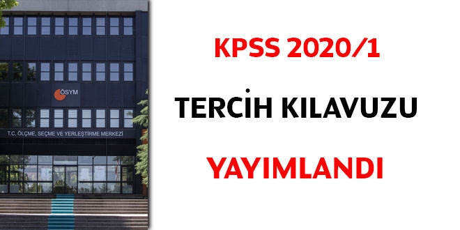 KPSS 2020/1 tercih klavuzu yaymland