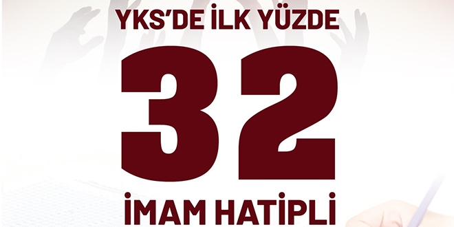 YKS'de ilk yze 32 imam hatipli renci girdi