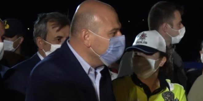 ileri Bakan Sleyman Soylu havadan trafik denetimine katld