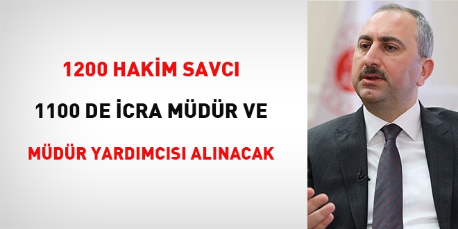 1200 yeni hakim ve savcı, 1100 icra müdürü ve icra müdür yardımcısı alınacak
