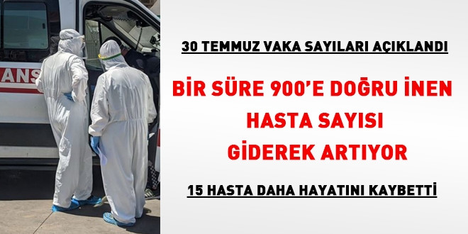 Bir süre 900'e doğru inen hasta sayısı giderek artıyor